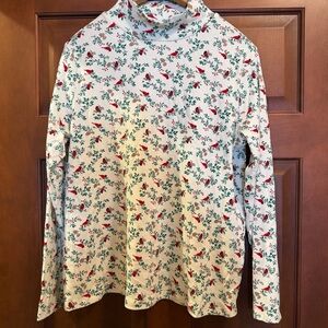 Croft & Barrow Women’s XL Petite White Long Sleeve Shirt Turtleneck Cardinal 90s